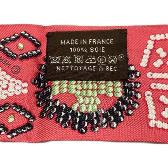 Auth HERMES Twilly - Red Multi Silk Scarf - Picture 3 of 4